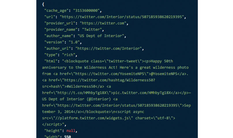 JSON Tweet